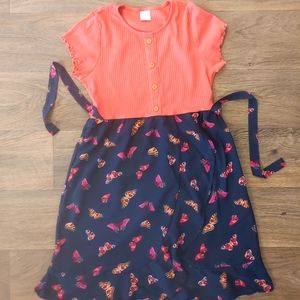 Girls Wonder Nation XL 14-16 Peach/Navy Dress